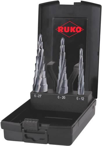 RUKO 101087PRO Stufenbohrer-Set 3teilig 6 - 12 mm, 6 - 20 mm, 6 - 27mm HSS 3-Flächenschaft 1 Set RUKO 101087PRO Stufenbohrer-Set 3teilig 6 - 12 mm, 6 - 20 mm, 6 - 27mm HSS 3-Flächenschaft 1 Set von RUKO