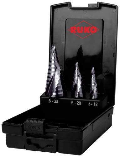RUKO 101626PRO Stufenbohrer-Set 3teilig 5 - 12 mm, 6 - 20 mm, 8 - 30mm HSS 1 Set RUKO 101626PRO Stufenbohrer-Set 3teilig 5 - 12 mm, 6 - 20 mm, 8 - 30mm HSS 1 Set von RUKO