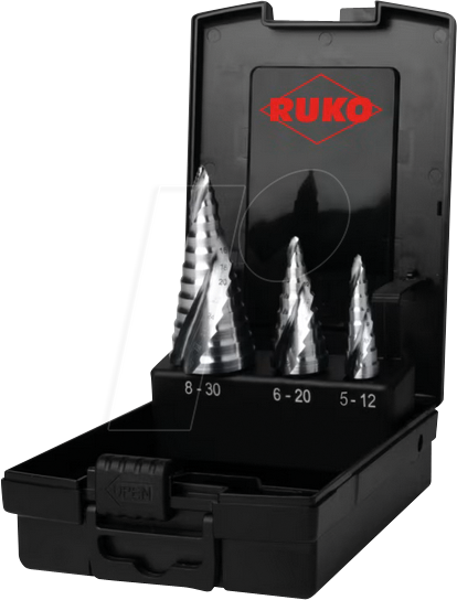 RUKO 101626RO - UC Stufenbohrersatz, 3-teilig,  FLOWSTEP TIP, HSS RUnaTEC von RUKO