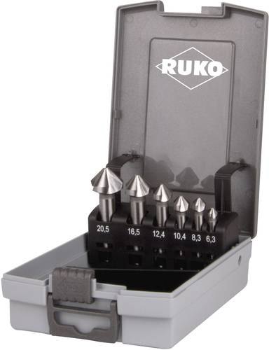 RUKO 102152RO Kegelsenker-Set 6teilig 6.3 mm, 8.3 mm, 10.4 mm, 12.4 mm, 16.5 mm, 20.5mm HSS Zylinder RUKO 102152RO Kegelsenker-Set 6teilig 6.3 mm, 8.3 mm, 10.4 mm, 12.4 mm, 16.5 mm, 20.5mm HSS Zylinder von RUKO
