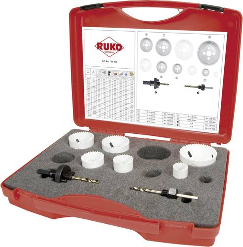 RUKO 126302 Lochsägen-Set 8teilig 22 mm, 29 mm, 35 mm, 44 mm, 51 mm, 68mm Cobalt 1 Set RUKO 126302 Lochsägen-Set 8teilig 22 mm, 29 mm, 35 mm, 44 mm, 51 mm, 68mm Cobalt 1 Set von RUKO