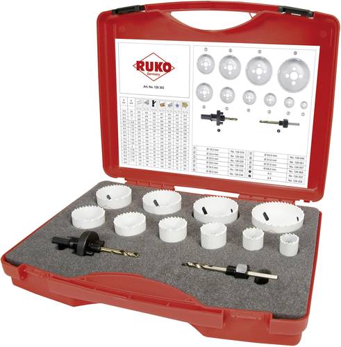 RUKO 126303 Lochsägen-Set 12teilig 19 mm, 22 mm, 25 mm, 29 mm, 35 mm, 38 mm, 44 mm, 51 mm, 57 mm, 6 RUKO 126303 Lochsägen-Set 12teilig 19 mm, 22 mm, 25 mm, 29 mm, 35 mm, 38 mm, 44 mm, 51 mm, 57 mm, 6 von RUKO