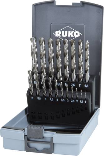 RUKO 214214RO HSS-G Metall-Spiralbohrer-Set 19teilig DIN 338 Zylinderschaft 1 Set von RUKO