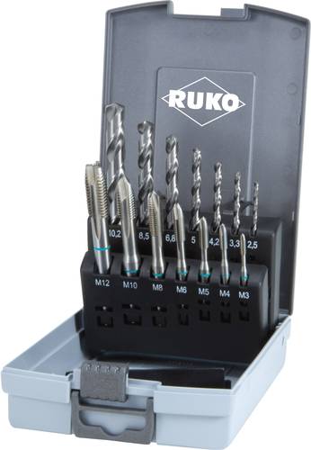 RUKO 245048RO Maschinengewindebohrer-Set 14teilig metrisch DIN 371, DIN 376 HSS 1 Set von RUKO