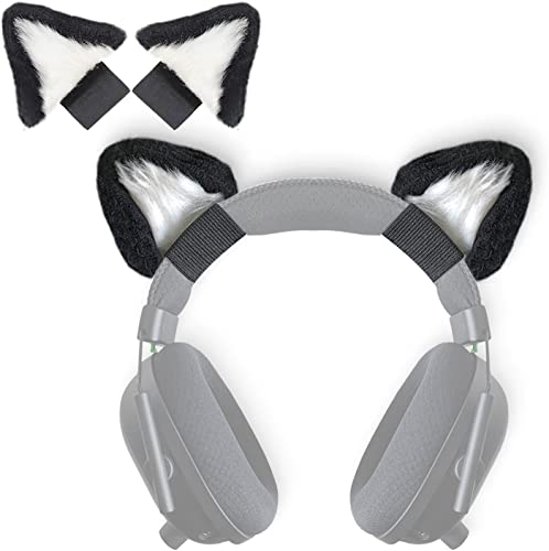 Niedliche Katzenohren-Kopfhörer-Aufsatz, verstellbares Design, passend für Logitech G Pro HypreX Cloud/Cloud Flight Kopfhörer und mehr, Cosplay, universell für Gaming-Headset, Schwarz und Weiß Niedliche Katzenohren-Kopfhörer-Aufsatz, verstellbares Design, passend für Logitech G Pro HypreX Cloud/Cloud Flight Kopfhörer und mehr, Cosplay, universell für Gaming-Headset, Schwarz und Weiß von RUKUHOT