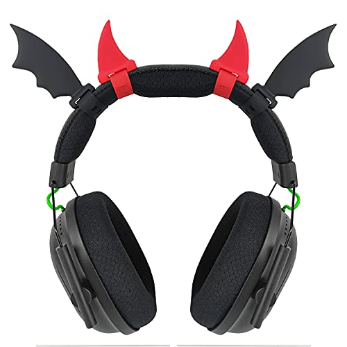 RUKUHOT Halloween Schwarze Fledermausflügel + Rote Teufelshörner Kopfhörer-Aufsatz, Fledermaus-Teufelshörner Stirnband Headset Dekor, Cosplay Requisiten Fledermausflügel für Halloween Weihnachten RUKUHOT Halloween Schwarze Fledermausflügel + Rote Teufelshörner Kopfhörer-Aufsatz, Fledermaus-Teufelshörner Stirnband Headset Dekor, Cosplay Requisiten Fledermausflügel für Halloween Weihnachten von RUKUHOT