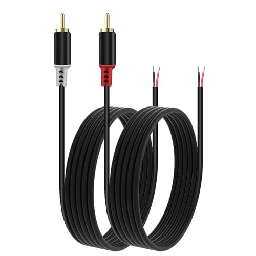 Cinch-auf-Lautsprecherkabel-Adapter, 2 blanke Kabel auf Cinch-Stecker-Adapter, 4,6 m, 20 AWG für Verstärker, AV-Receiver, TV, Subwoofer Cinch-auf-Lautsprecherkabel-Adapter, 2 blanke Kabel auf Cinch-Stecker-Adapter, 4,6 m, 20 AWG für Verstärker, AV-Receiver, TV, Subwoofer von RULGOI