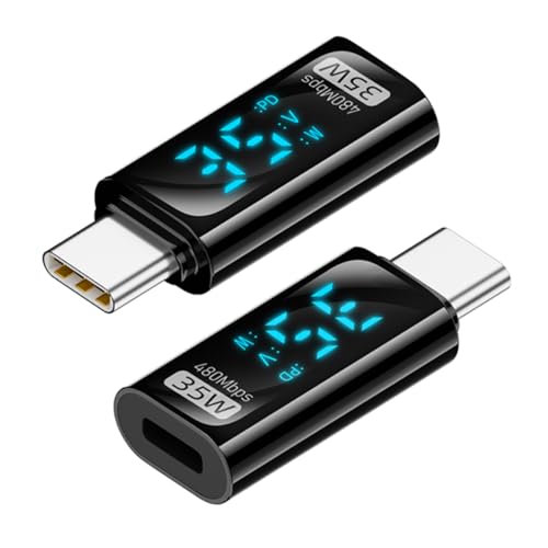 Lightning-Buchse auf USB-C-Stecker-Adapter, USB-C auf Lightning-Buchse-Adapter, geeignet für iPhone15-Serie. Unterstützt 35-W-Schnellladung und Datensynchronisierung mit digitaler Anzeige. (2Paket) von RULGOI
