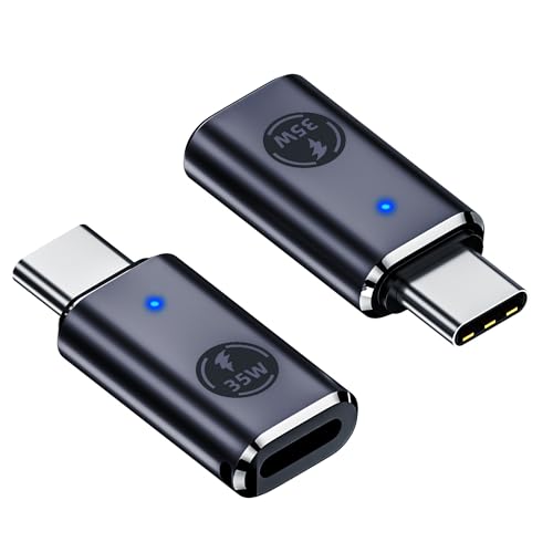 Lightning-Buchse auf USB-C-Stecker-Adapter, PD-Schnellladung 9V3A 27W/20V1,75A 35W, kompatibel mit iPhone 15-Serie/Samsung und Anderen Typ-C-Geräten, unterstützt nur Datenübertragung (2 Packungen) von RULGOI