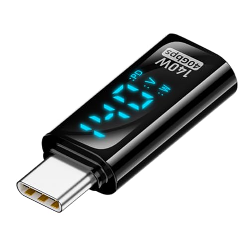RULGOI 140-W-USB-C-zu-USB-C-Adapter [1 Stück] 40 Gbit/s und 8K/60H HD-Datenübertragung, USB-C-Adapter mit LED-Digitalanzeige, geeignet für iPhone15/15 Pro/15 Pro MAX und andere USB-C-Geräte von RULGOI