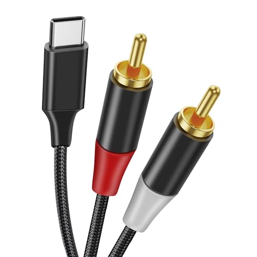 USB C auf Cinch Audio Kabel Type C auf 2RCA Stereo Adapterkabel kompatibel mit iPhone 15 -Serie, iPad, Macbook, Huawei, Galaxy, MacBook, Heimkino, DVD, Verstärker, Lautsprecher, Autoradio usw. von RULGOI