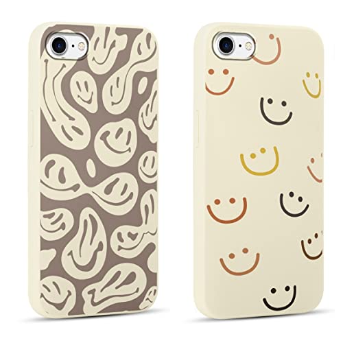 RUMDEY 2 Stück Happy Smiley Face für iPhone 7/8/SE 2022 4.7 Zoll Handyhülle, ästhetisches, niedliches Lächeln-Design, Hüllen, weiches Silikon, dünn, TPU, stoßfest, Mädchen, Kawaii RUMDEY 2 Stück Happy Smiley Face für iPhone 7/8/SE 2022 4.7 Zoll Handyhülle, ästhetisches, niedliches Lächeln-Design, Hüllen, weiches Silikon, dünn, TPU, stoßfest, Mädchen, Kawaii von RUMDEY