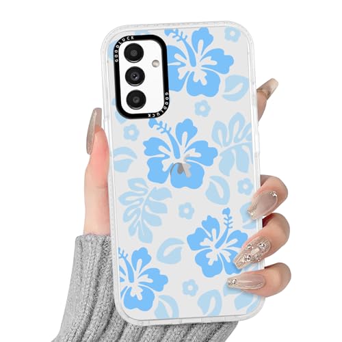 RUMDEY Transparente Hibiskusblumen-Schutzhülle für Samsung Galaxy A16 5G 6,7 Zoll (17 cm), niedliches adrettes Blumenmuster, ästhetisches Design, weich, dünn, Anti-Gelb, stoßfest, TPU-Handyhülle, für von RUMDEY