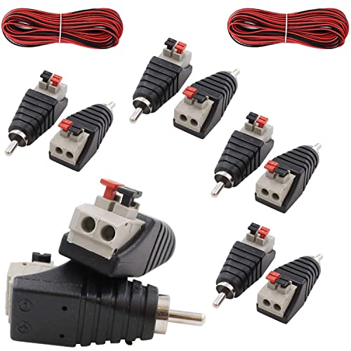 RUNCCI-YUN 10 STK Cinch Stecker, Lautsprecher Kabeladapter Subwoofer Phono zu AV 2 Schraubklemme Video Audio Federpresse Typ Balun für CCTV RUNCCI-YUN 10 STK Cinch Stecker, Lautsprecher Kabeladapter Subwoofer Phono zu AV 2 Schraubklemme Video Audio Federpresse Typ Balun für CCTV von RUNCCI-YUN