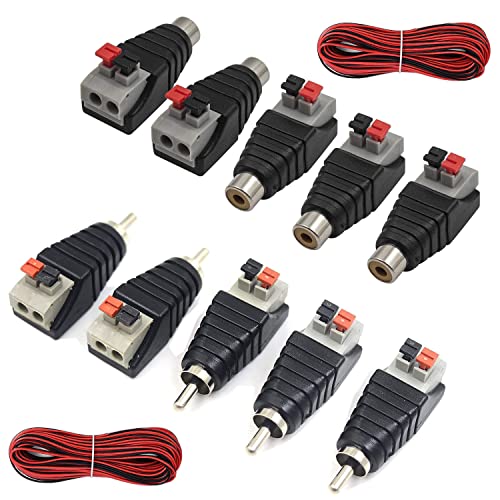 RUNCCI-YUN 10 Stück Professioneller Cinch-Stecker, 5 Paar Cinch-Stecker & Buchse auf AV Schraube, Klemmenblock, Anschluss Audio Video Anschluss, Adapter, für CCTV Sicherheit Kamera System RUNCCI-YUN 10 Stück Professioneller Cinch-Stecker, 5 Paar Cinch-Stecker & Buchse auf AV Schraube, Klemmenblock, Anschluss Audio Video Anschluss, Adapter, für CCTV Sicherheit Kamera System von RUNCCI-YUN