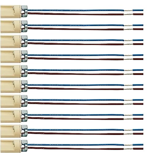 RUNCCI-YUN 10 Stück G9 Lampenfassungen, Halogen Glühlampen LED Sockel, Keramik Lampenfassung,mit Keramik Halter für G9Lampen Heimbedarf, 12cm Kabel RUNCCI-YUN 10 Stück G9 Lampenfassungen, Halogen Glühlampen LED Sockel, Keramik Lampenfassung,mit Keramik Halter für G9Lampen Heimbedarf, 12cm Kabel von RUNCCI-YUN