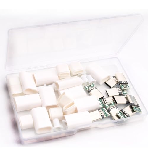 RUNCCI-YUN 10 Stück Micro USB 3.1 Typ C Stecker 24 Pins, DIY micro Typ C usb 3.1 buchse löten SMT-Typ mit Weiß Gehäusedeckel RUNCCI-YUN 10 Stück Micro USB 3.1 Typ C Stecker 24 Pins, DIY micro Typ C usb 3.1 buchse löten SMT-Typ mit Weiß Gehäusedeckel von RUNCCI-YUN