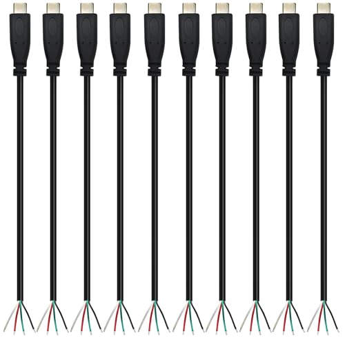 RUNCCI-YUN 10PCS USB C Stecker Kabel,USB C stecker löten 28AWG 5V 2A 4-Draht USB C Verlängerungskabel für installierte USB C-Geräte oder Ersatz-Reparatur-DIY-Kabel RUNCCI-YUN 10PCS USB C Stecker Kabel,USB C stecker löten 28AWG 5V 2A 4-Draht USB C Verlängerungskabel für installierte USB C-Geräte oder Ersatz-Reparatur-DIY-Kabel von RUNCCI-YUN