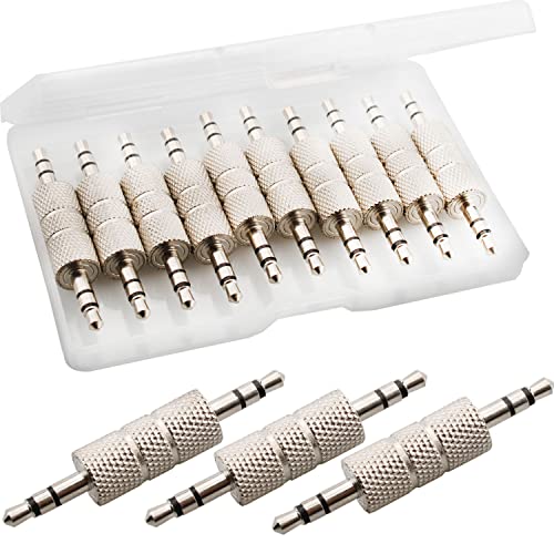 RUNCCI-YUN 10Stück Klinkenstecker 3.5 mm Stereo,3,5mm Stecker auf Stecker Audio Adapter, Silber, 3 polig, 3,5mm Stereo Klinke auf 3,5mm Stereo Klinken Adapter, 1/8 inch Audio Kupplungsstecker RUNCCI-YUN 10Stück Klinkenstecker 3.5 mm Stereo,3,5mm Stecker auf Stecker Audio Adapter, Silber, 3 polig, 3,5mm Stereo Klinke auf 3,5mm Stereo Klinken Adapter, 1/8 inch Audio Kupplungsstecker von RUNCCI-YUN