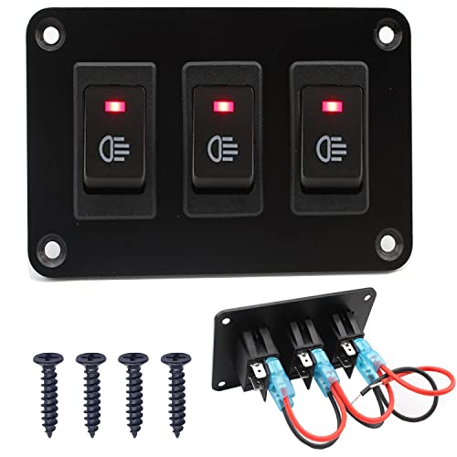 RUNCCI-YUN 12v KFZ schalter,wippschalter panel 12V 2 polig 2P SPST an-aus Schalter für Nebelscheinwerfer wippschalter 12v beleuchtet kfz für Auto Boot (12V 30A/Rot) von RUNCCI-YUN