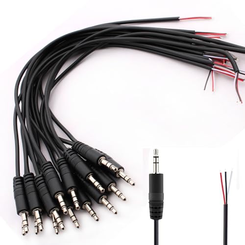 RUNCCI-YUN 15Pcs 3,5mm Klinkenbuchse, Klinkenstecker 3.5mm TRS 3pol audio stecker zum löten 3.5mm mini stereo klinkenstecker Cable for Repairing Audio Kopfhörer Cables(30 cm) von RUNCCI-YUN