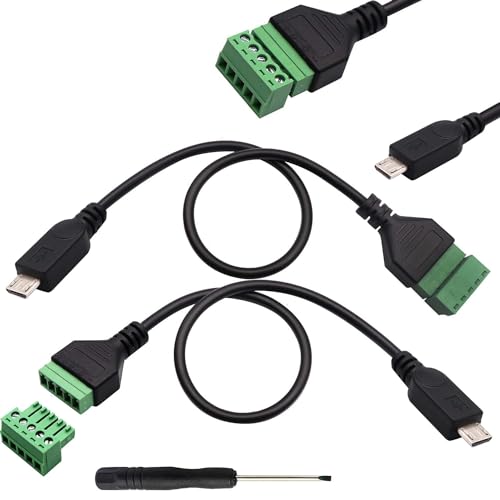RUNCCI-YUN 2 Stück Micro USB Terminalstecker, Micro USB männliches Kabel, Micro USB Stecker auf 5-poliges Anschlussblockkabel Lötfrei Micro USB Schraubklemmenblock RUNCCI-YUN 2 Stück Micro USB Terminalstecker, Micro USB männliches Kabel, Micro USB Stecker auf 5-poliges Anschlussblockkabel Lötfrei Micro USB Schraubklemmenblock von RUNCCI-YUN