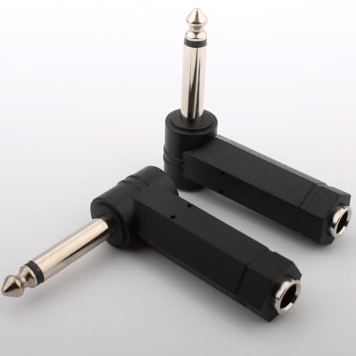 RUNCCI-YUN 2 pcs Rechtwinkliger 1/4 Zoll 6,35 mm TS Audio Anschluss,90 Grad 6,35 mm auf 6,35 mm Adapter,6,35 mm Stecker auf 6,35 mm Buchse, TS Stecker auf 6,35 mm Mono Audio Klinken RUNCCI-YUN 2 pcs Rechtwinkliger 1/4 Zoll 6,35 mm TS Audio Anschluss,90 Grad 6,35 mm auf 6,35 mm Adapter,6,35 mm Stecker auf 6,35 mm Buchse, TS Stecker auf 6,35 mm Mono Audio Klinken von RUNCCI-YUN