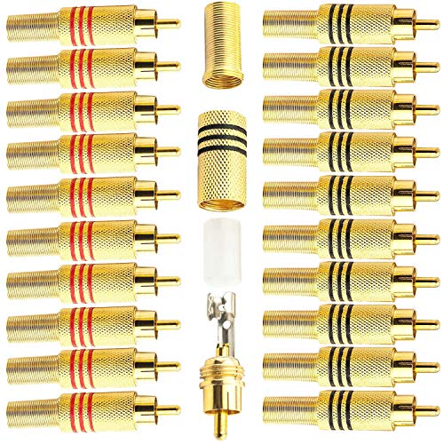 RUNCCI-YUN 20 Stück Cinch Stecker, RCA Löten Verbinder,Cinch Stecker Schraubbar,Cinch Stecker Adapter, Cinchstecker Verlängerung für Multimedia und CCTV Schwarz und Rot 20Stück. RUNCCI-YUN 20 Stück Cinch Stecker, RCA Löten Verbinder,Cinch Stecker Schraubbar,Cinch Stecker Adapter, Cinchstecker Verlängerung für Multimedia und CCTV Schwarz und Rot 20Stück. von RUNCCI-YUN