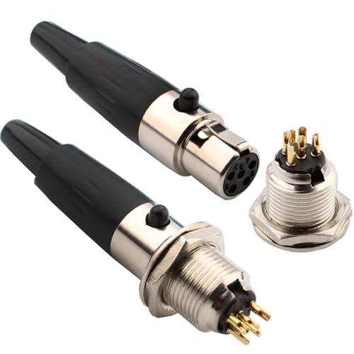 RUNCCI-YUN 2Set Mini 5-polige XLR-Anschlüsse,XLR-Stecker und-Buchsen,Mikrofonkabelstecker,Mikrofon-Audiobuchse XLR-Lötanschluss XLR Einbaubuchse Buchse von RUNCCI-YUN