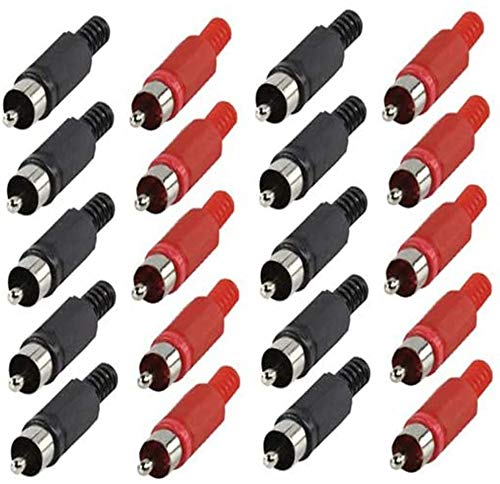 RUNCCI-YUN 30 Stück Cinch Stecker,RCA Löten Verbinder,Audio RCA Verbindungsstück,Cinchstecker Verlängerung für Multimedia und CCTV von RUNCCI-YUN