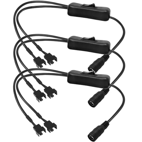 RUNCCI-YUN 3Pcs DC 12V 9V 5V zu 4-pin/3-pin PC Lüfterkabel 5.5 x 2.1mm Fan Power Adapter Kabel 1-zu-2-Wege-Splitter DC PC Lüfter Splitterkabel,Gehäuselüfter Splitter PC Lüfterschalter (30cm) von RUNCCI-YUN