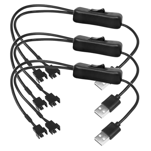 RUNCCI-YUN 3Stück USB Auf Dual 3-Pin / 4-Pin PWM 5V Fan Power Adapter Kabel, 1-Zu-2-Wege-Splitter PWM Lüfter Splitterkabel, Gehäuselüfter Splitter Lüfterschalter (40 cm) von RUNCCI-YUN