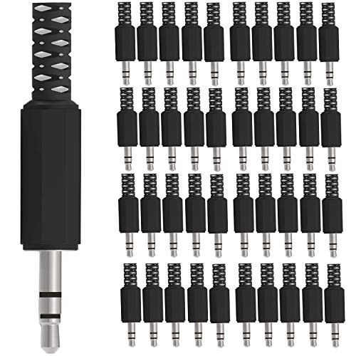 RUNCCI-YUN 40Stück TRS Mono-Stecker,3,5 mm 3 Polig Löten Stecker,3,5 mm Löten Audio Stecker,3,5 mm Löten Video Stecker,Klinkenstecker 3,5mm Stereo für Kopfhörer und Headset von RUNCCI-YUN