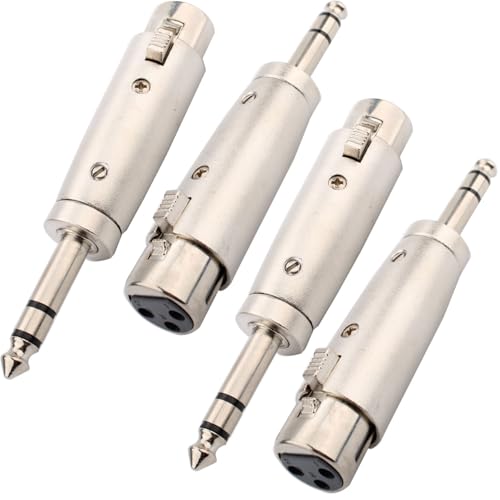 RUNCCI-YUN 4Pack XLR buchse auf 6,35 mm TRS Adapter, TRS Stecker zu 3-polig XLR Buchse,6,35mm TRS zu XLR Adapte, XLR auf Klinke 6,3 adapter, XLR buchse auf TRS klinke 6,35 mm RUNCCI-YUN 4Pack XLR buchse auf 6,35 mm TRS Adapter, TRS Stecker zu 3-polig XLR Buchse,6,35mm TRS zu XLR Adapte, XLR auf Klinke 6,3 adapter, XLR buchse auf TRS klinke 6,35 mm von RUNCCI-YUN