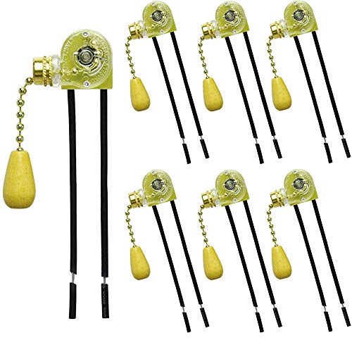 RUNCCI-YUN 6Pcs Pull Switch Home Fan Lampe Wandleuchte Ersatz Pull Chain Cord Switch Zugschalter Seilschalter für Ventilator Lampe von RUNCCI-YUN