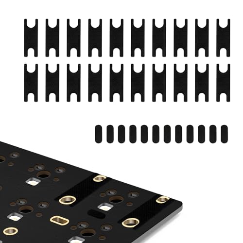 RUNJRX Tastatur PCB Stabilisator Schalter Teflon Film Tastatur Stabilisator Schalter Pads 20 Stück, Stabilisator Stahldraht Eva Pads 12 Stück (schwarz) von RUNJRX KEYBOARD