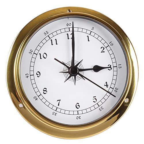 RUNLAIKEJI Traditionelle Wetterstation, Barometer, Thermometer, Hygrometer, Uhr, Thermometer und Hygrometer, Gezeitenmesser, Wetterstation Innen- und Außenbereich, Barometer Wetterinstrumente von RUNLAIKEJI
