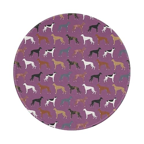 Rundes Mauspad, süße Hunderasse Bester Windhund, süßer Rettungshund, rutschfeste Gummiunterseite, kleines Mauspad, wasserdichtes Mauspad 20,3 cm Rundes Mauspad, süße Hunderasse Bester Windhund, süßer Rettungshund, rutschfeste Gummiunterseite, kleines Mauspad, wasserdichtes Mauspad 20,3 cm von RUNMIND