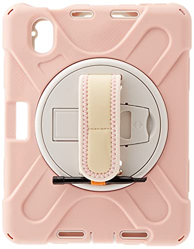 Hülle für iPad Mini 6. Generation 2021 mit stifthalter, Stoßfeste Robust hülle für iPad 8,3 Zoll mit drehbarem Ständer und Handschlaufe, Rosa von RUNNLY