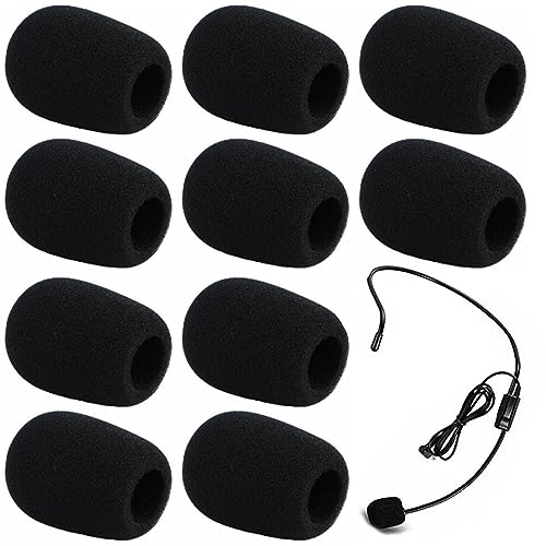 10 Stück Popschutz Mikrofon,Mikrofon Windschutz,Lavalier Windschutz,Mini-Mikrofon Headset Windschutzscheibe,für Klein Mikrofon,Lavalier-Kopfhörer,8×22×30mm (Schwarz) von RUOJLING