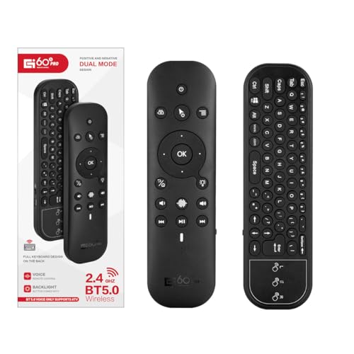 RUPA Bluetooth Sprachfernbedienung, 2025 Neueste 2.4G Bluetooth Fernbedienung für Android TV Box, Smart TV, Laptop, miniPC, Projektor, HTPC, Media Player (G60S Pro Plus) von RUPA