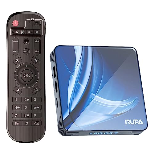 RUPA Android TV Box, 4K TV Box 11.0 RAM 2GB ROM 16GB RK3318 Quad-Core CPU WiFi 2.4/5.8Ghz BT4.0 3D 4K 1080P10/100M Ethernet HD2.0 Smart TV Box von RUPA