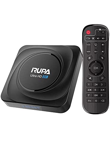 RUPA Android TV Box 11.0, Smart TV Box 4GB RAM 32GB ROM RK3566 Quad-Core 64-Bit-ARM Cortex-A53 CPU Unterstützung HD 3D 4K 6K 8K 2.4G/5Ghz WiFi BT 4.0 USB 3.0 LAN 1000M Set Top TV Box von RUPA