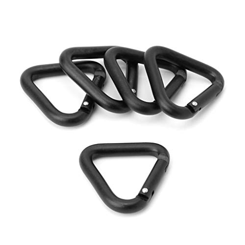 Kettengliedschäkel, Edelstahl-Verriegelungskarabiner, 5 Stück for Dreieckkarabiner, Outdoor, Camping, Wandern, Schlüsselanhänger, Haken, Kesselschnalle, Zubehör, Dreieck(Black) von RURUR