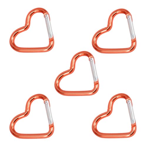 Kettengliedschäkel, Karabinerhaken aus Edelstahl, 5 Stück, Aluminiumlegierungen, herzförmige Federverschlüsse, Schnappverschlüsse, Schlüsselanhänger, Taschenclip, Haken, Schnallen, Verbinder Kettengliedschäkel, Karabinerhaken aus Edelstahl, 5 Stück, Aluminiumlegierungen, herzförmige Federverschlüsse, Schnappverschlüsse, Schlüsselanhänger, Taschenclip, Haken, Schnallen, Verbinder von RURUR