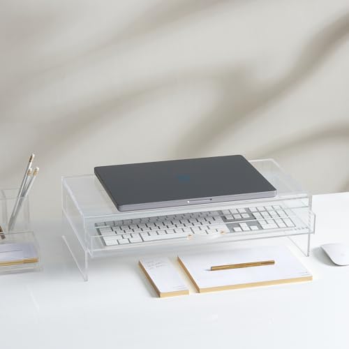 russell+hazel Acryl-Monitorständer mit Schublade, 50,8 x 25,4 x 13,3 cm, Schreibtisch-Organisation, transparent, hält bis zu 4,5 kg, 98149 russell+hazel Acryl-Monitorständer mit Schublade, 50,8 x 25,4 x 13,3 cm, Schreibtisch-Organisation, transparent, hält bis zu 4,5 kg, 98149 von RUSSELL+HAZEL