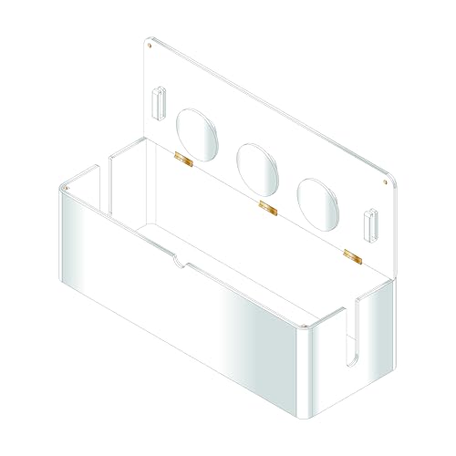 russell+hazel Schreibtisch-Organizer, große Acryl-Kabel-Management-Box, transparent mit weißer Rückseite, Scharnierdeckel, integrierte Kerben und Haken, 39,4 x 15,2 x 15,2 cm, Kabel-Organizer für russell+hazel Schreibtisch-Organizer, große Acryl-Kabel-Management-Box, transparent mit weißer Rückseite, Scharnierdeckel, integrierte Kerben und Haken, 39,4 x 15,2 x 15,2 cm, Kabel-Organizer für von RUSSELL+HAZEL