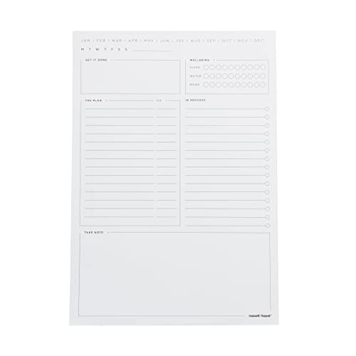 RUSSELL+HAZEL Schreibtisch-Tagesblock, Bürobedarf, undatierter Tagesplaner, 17,8 x 25,4 cm, 80 Blatt, weiß (62863) von RUSSELL+HAZEL