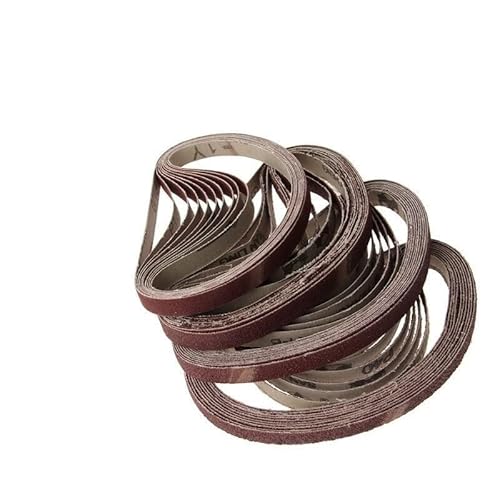 Schleifbänder, Sandstrahlwerkzeuge, 10 Stück, Körnung 40/60/80/120, Schleifpolierschleifband, 13 x 457 mm, for Bandschleifer, Schleifmaschine, Bohrschleifen for Zubehör(Grit 80) von RUTHYEARS