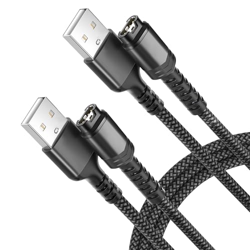 RUXELY Ladekabel 1.8M 2Stück für Garmin Uhr,Nylon Schnellladekabel für Fenix 8 E 7 7X 7S 6 6X 5X 5S Solar,Venu 3 2 2S SQ,Forerunner 965 955 265,Instinct,Approach S70 S62 S60 S10,Quatix 5 6 6X 7,Swim 2 von RUXELY